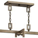 Hampton 4 Light 42 inch Brushed Bronze Indoor Linear Chandelier Ceiling Light