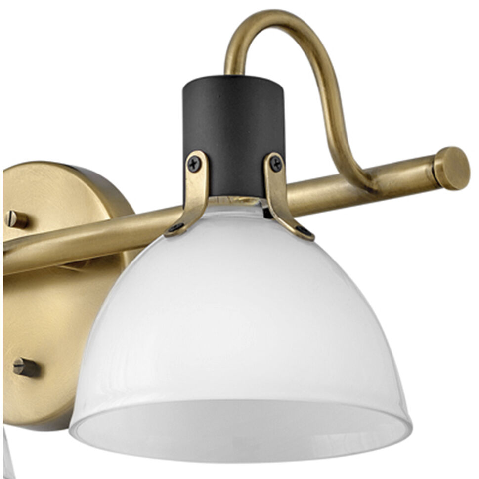 Argo 3 Light 24.5 inch Heritage Brass with Black Vanity Light Wall Light
