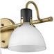 Argo 3 Light 24.5 inch Heritage Brass with Black Vanity Light Wall Light