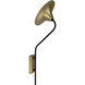 Messala 1 Light 9.5 inch Matte Black with Antique Brass Sconce Wall Light