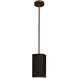 Radiance Collection 1 Light 5.5 inch Carbon Matte Black with Dark Bronze Pendant Ceiling Light