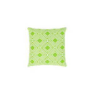 Miranda 18 X 18 inch Grass Green and White Throw Pillow