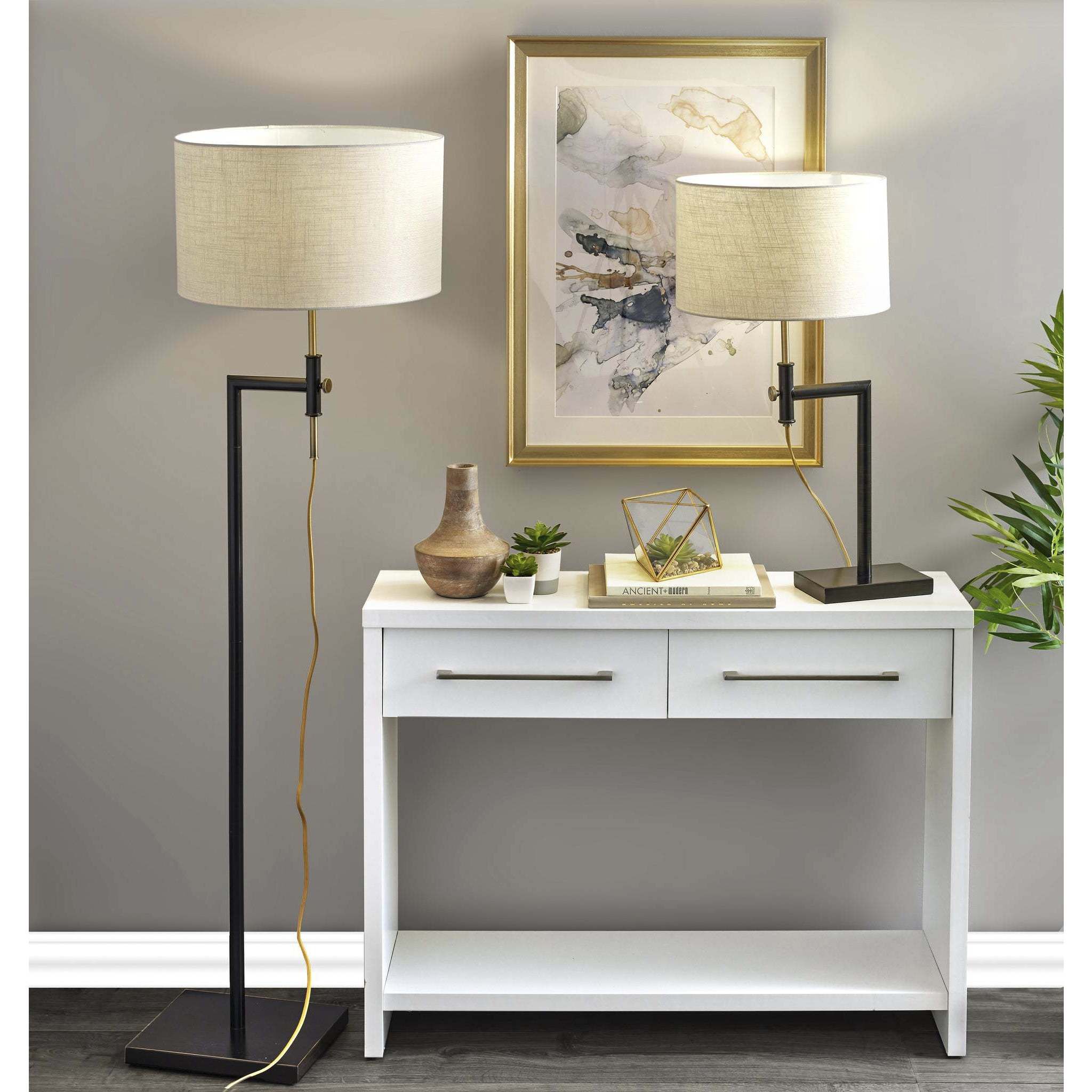 Winthrop 53 inch 100 watt Antique Bronze Floor Lamp Portable Light