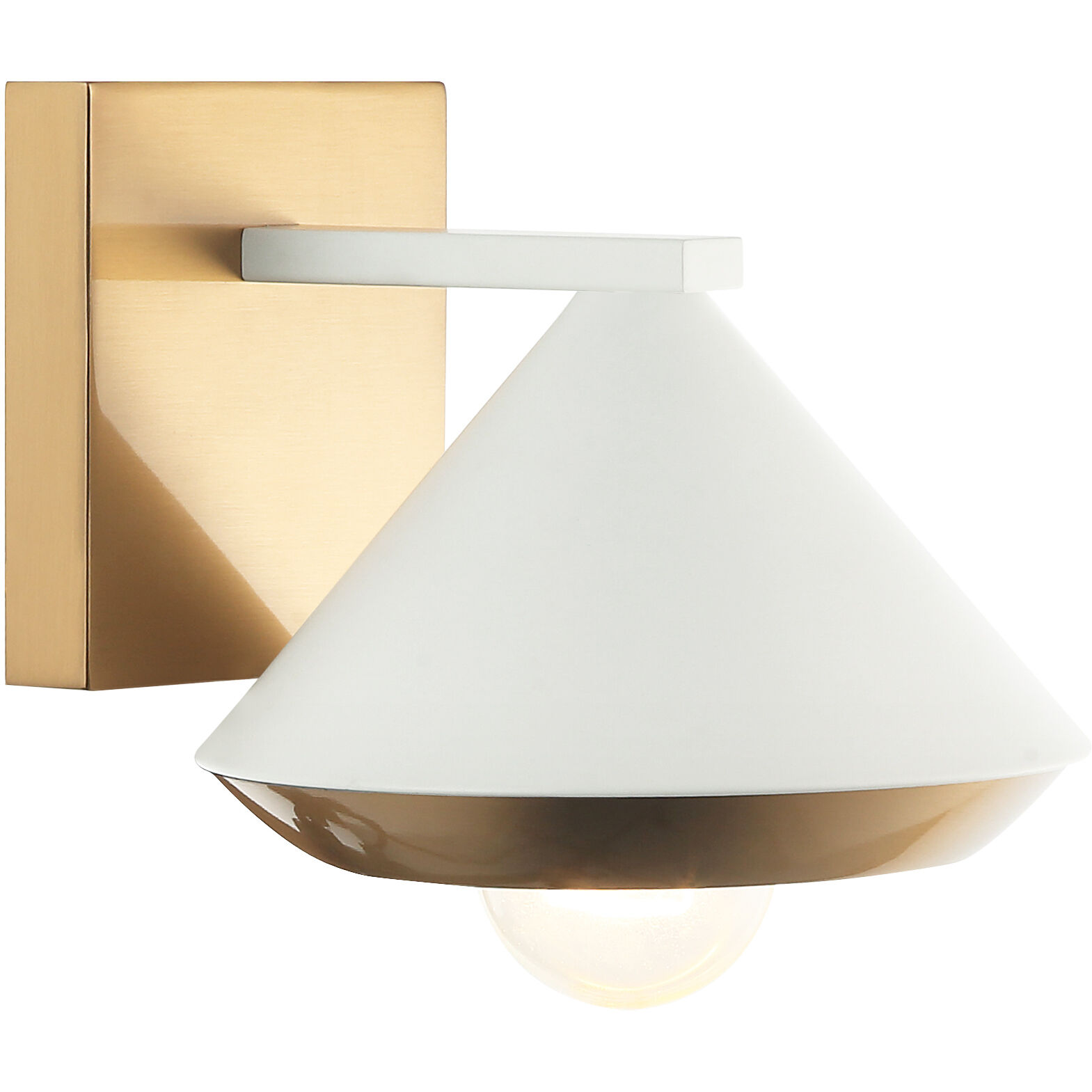 Velax 1 Light 6.5 inch White Wall Sconce Wall Light in White and Aged Gold Brass