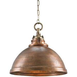Admiral 1 Light 20 inch Copper/Antique Brass Pendant Ceiling Light