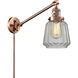 Chatham 35 inch 60.00 watt Antique Copper Swing Arm Wall Light, Franklin Restoration