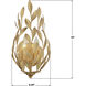 Broche Bath Wall Light in Antique Gold