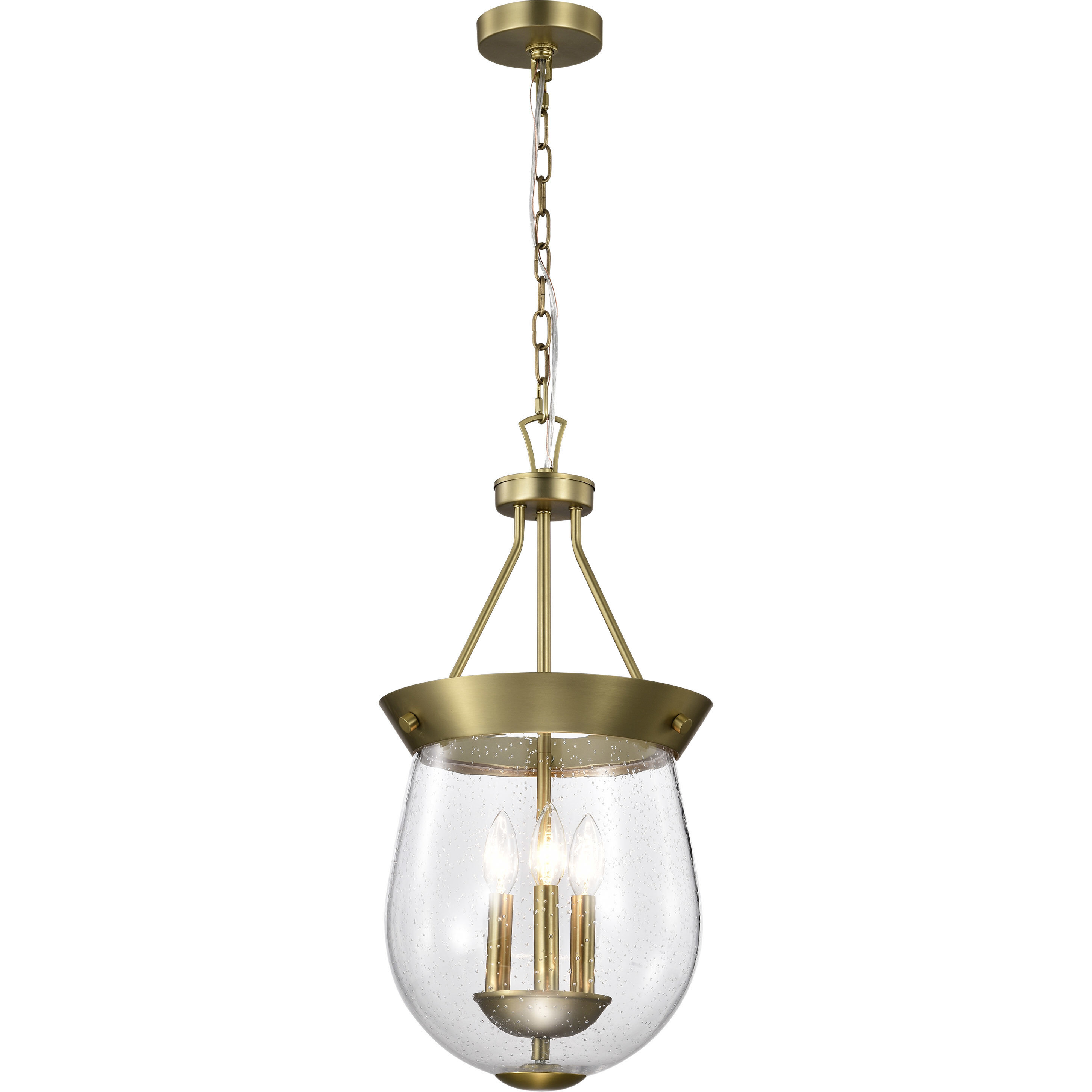Boliver 3 Light 11.75 inch Vintage Brass Pendant Ceiling Light