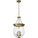 Boliver 3 Light 11.75 inch Vintage Brass Pendant Ceiling Light
