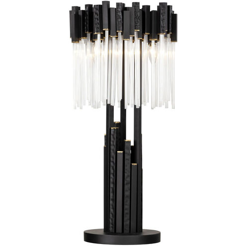 Matrix 30 inch 60 watt Matte Black Table Lamp Portable Light in Matte Black/French Gold