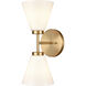 Houghton 2 Light 7.5 inch Brushed Gold Vanity Light Wall Light