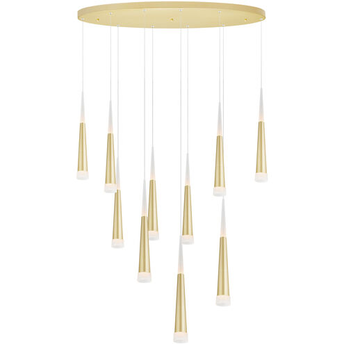 Andes LED 8 inch Satin Gold Multi Light Pendant Ceiling Light