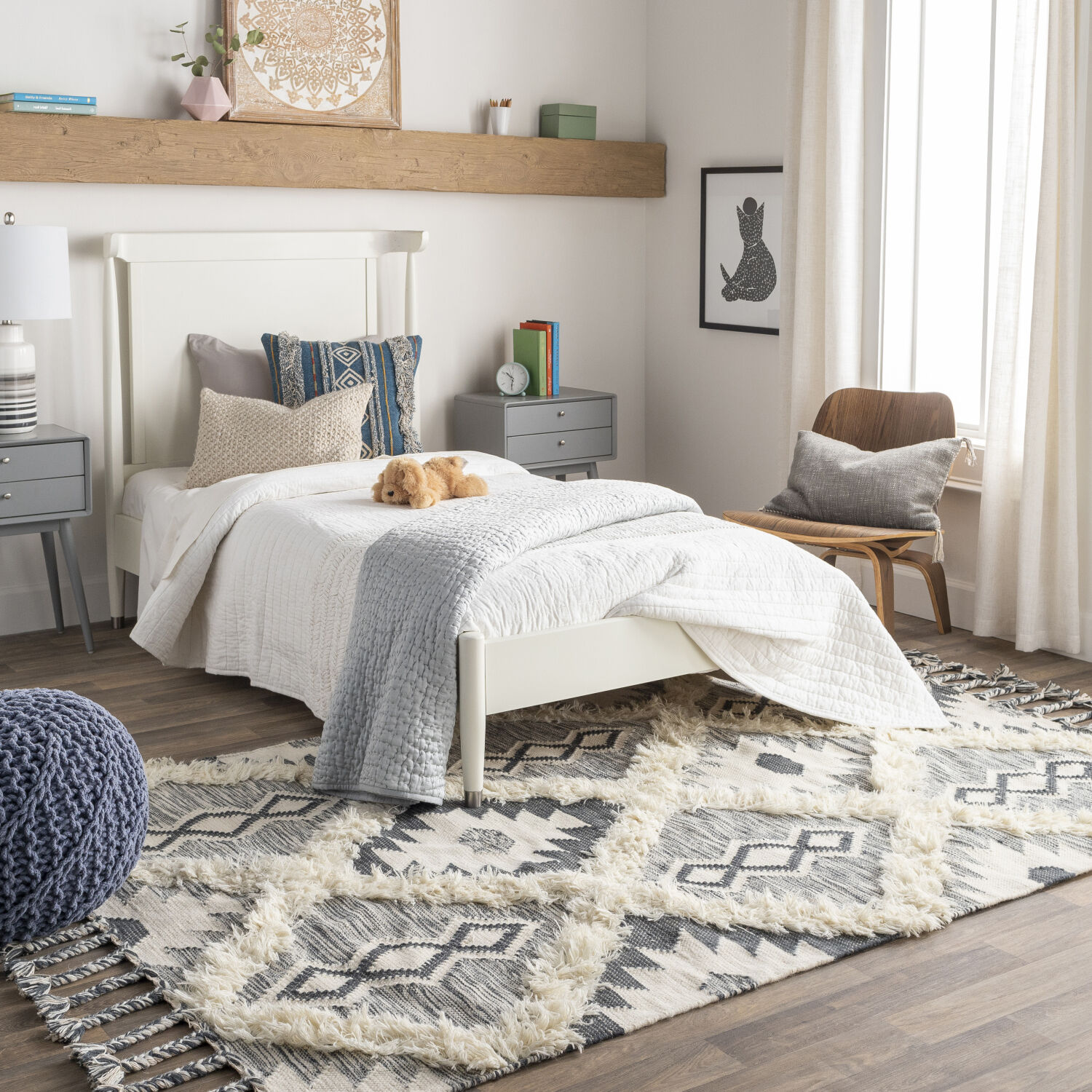 Apache 120 X 96 inch Charcoal/Ivory Handmade Rug in 8 x 10