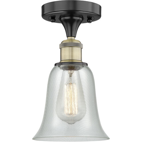Hanover 1 Light 6.25 inch Black Antique Brass Flush Mount Ceiling Light in Fishnet