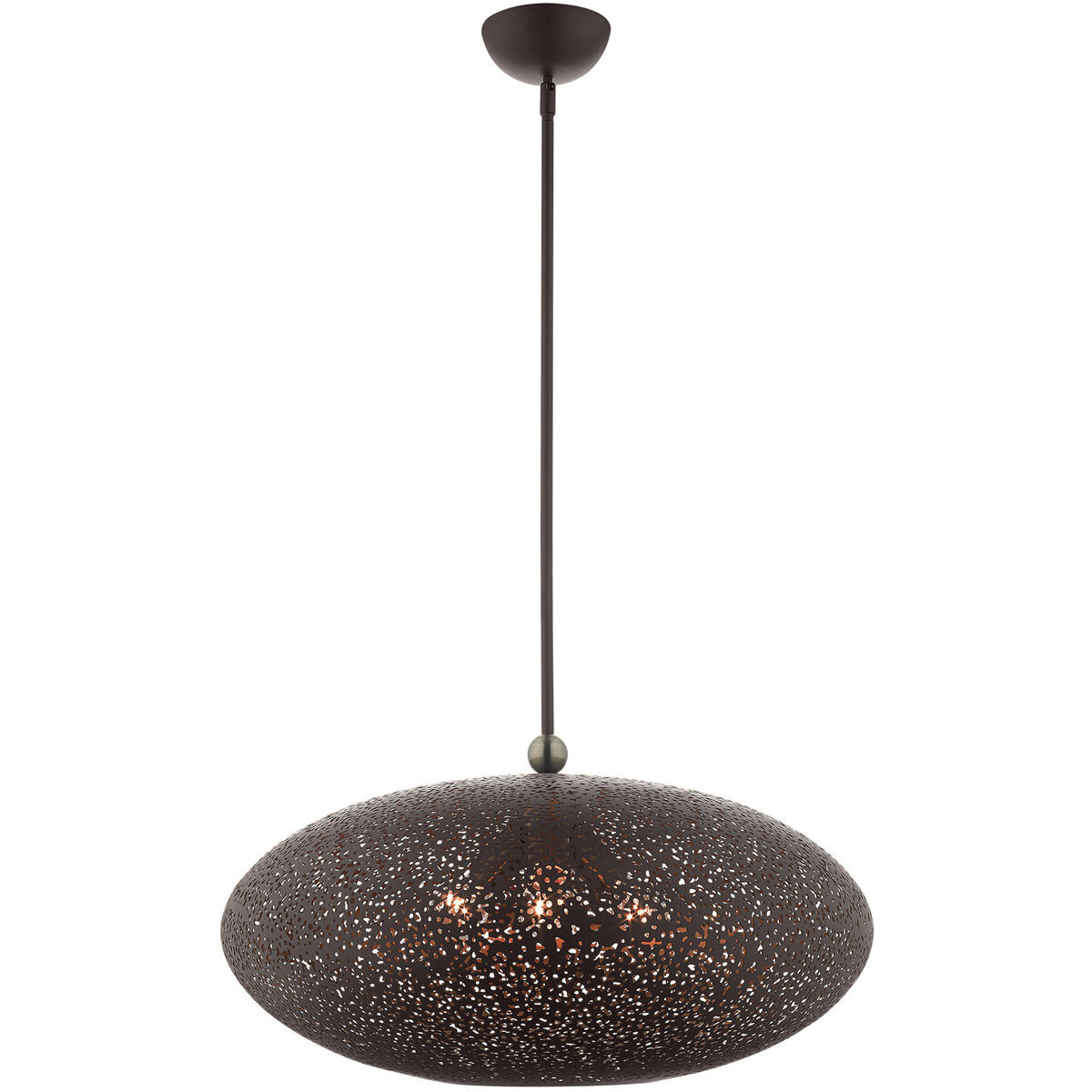 Charlton 3 Light 24 inch Bronze with Antique Brass Accents Pendant Ceiling Light