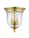 Legacy 3 Light 12 inch Polished Brass Flush Mount Ceiling Light