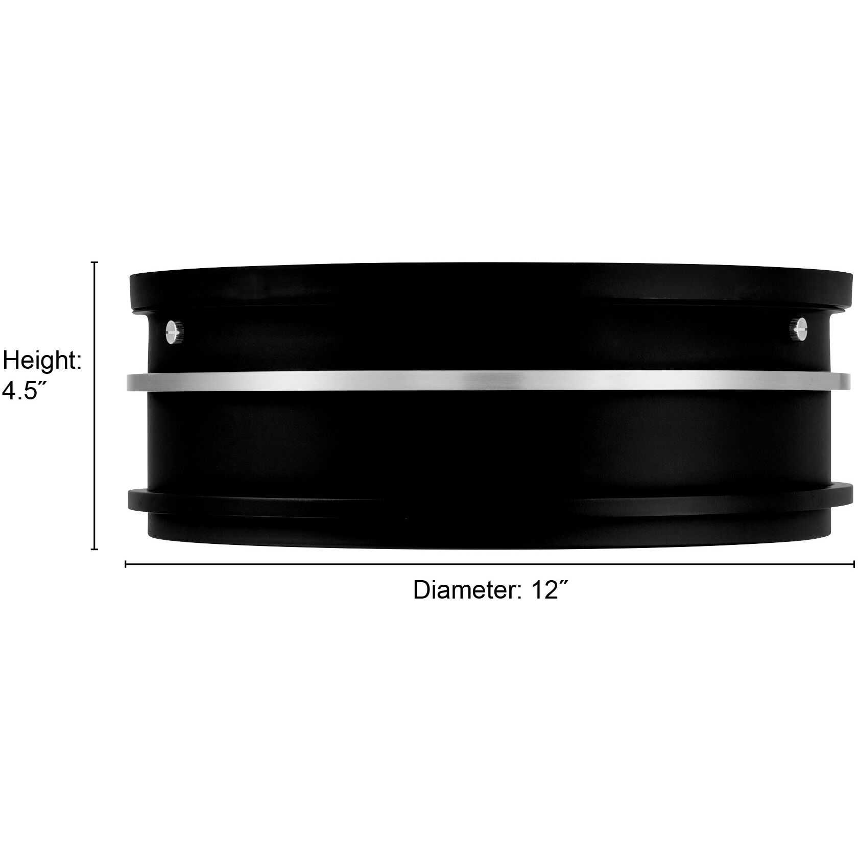 Stralara LED 12 inch Matte Black and Vintage Brass Flush Mount Ceiling Light