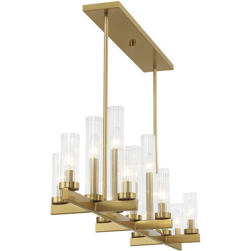 Carina 13 Light 47.5 inch Warm Brass Linear Chandelier Ceiling Light