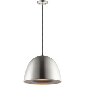 Fungo LED 15.75 inch Satin Nickel and Black Single Pendant Ceiling Light in Black and Satin Nickel