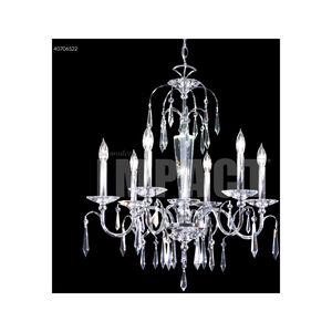 Contemporary 6 Light 26 inch Silver Crystal Chandelier Ceiling Light