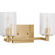 Parker 2 Light 14.25 inch Satin Brass Wall Bath Fixture Wall Light