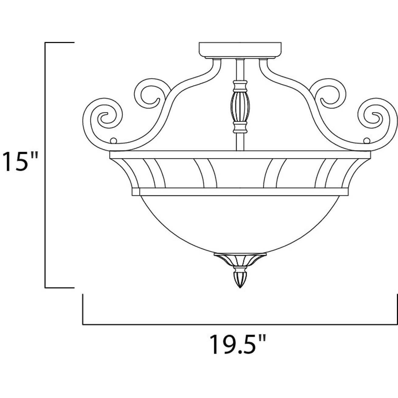 Manor 2 Light 20 inch Oil Rubbed Bronze Semi Flush Mount Ceiling Light