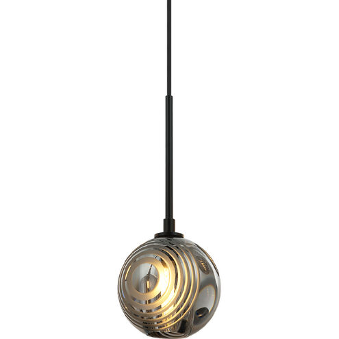 Jemyca 1 Light 4.75 inch Matte Black Pendant Ceiling Light in Matte Black and Smoke