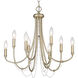 Kamila 24 inch 60.00 watt White Gold Chandelier Ceiling Light