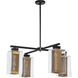 Polaris 4 Light 32.2 inch Coastal Black and Coastal Gold Outdoor Pendant in Coastal Black/Coastal Gold