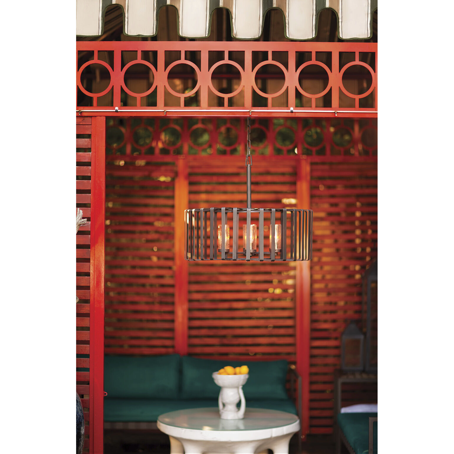 Open Air Reid 6 Light 28.25 inch Brushed Graphite Outdoor Hanging in Non-LED