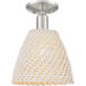Downtown Urban Natural Ballston Dome 1 Light 9 inch Brushed Satin Nickel Semi-Flush Mount Ceiling Light