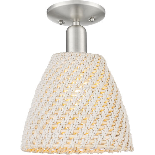 Downtown Urban Natural Ballston Dome 1 Light 9 inch Brushed Satin Nickel Semi-Flush Mount Ceiling Light