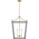 kate spade new york Carlyle 3 Light 13.75 inch Midnight Black / Burnished Brass Lantern Pendant Ceiling Light