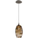 Ellisse 1 Light 6.5 inch Beige Silver Pendant Ceiling Light in Metallic Beige Silver, Ellisse Bronze