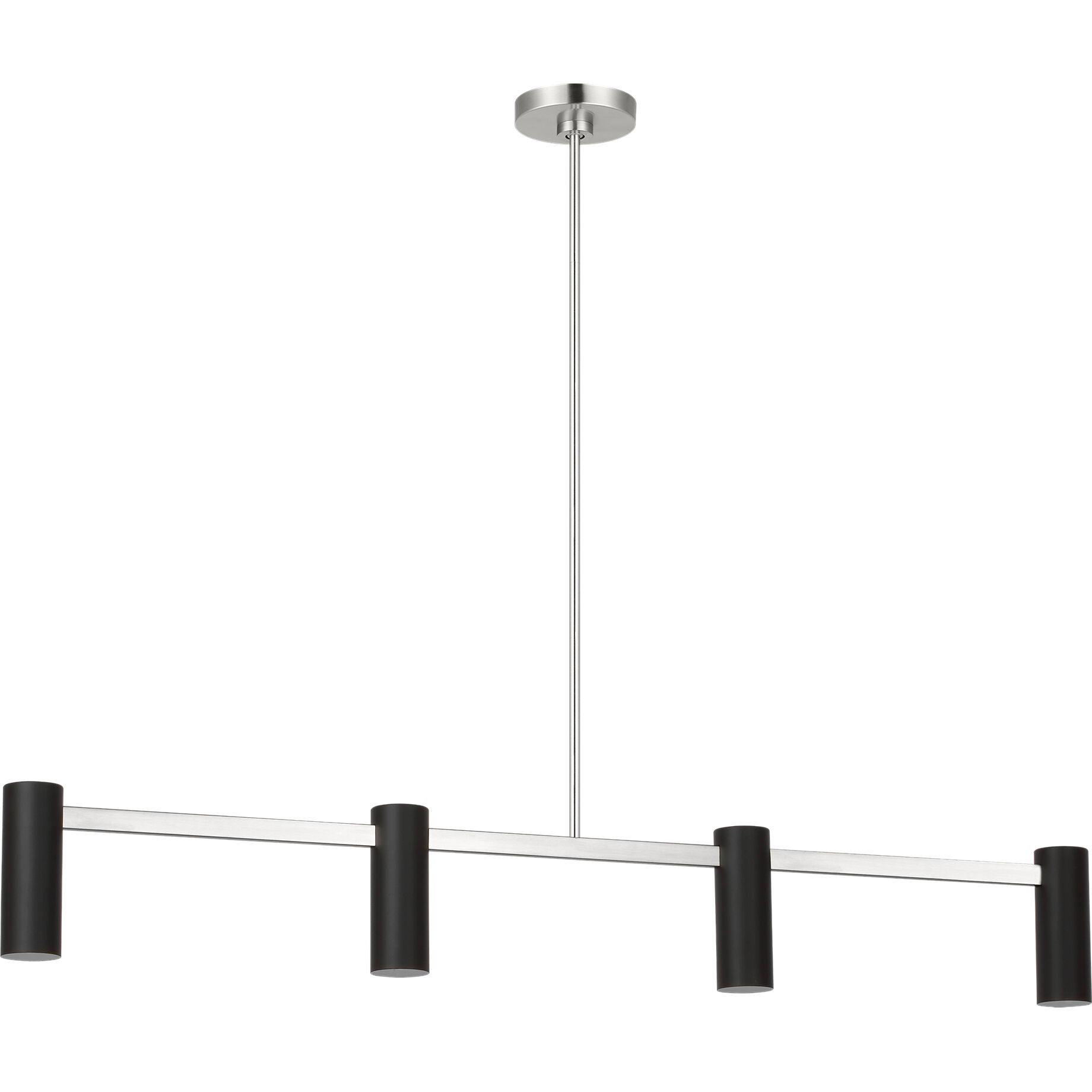 Zentro LED 48 inch Brushed Nickel Linear Chandelier Ceiling Light