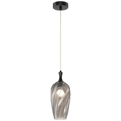 Eesha 1 Light 6.25 inch Matte Black and Smoked Pendant Ceiling Light