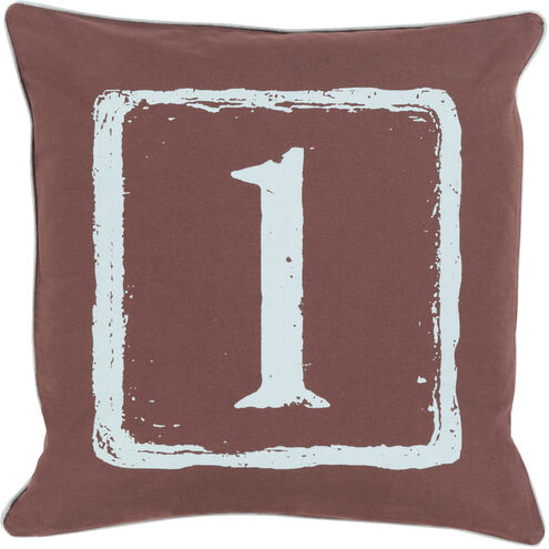 Big Kid Blocks 18 inch Aqua, Dark Brown Pillow Kit