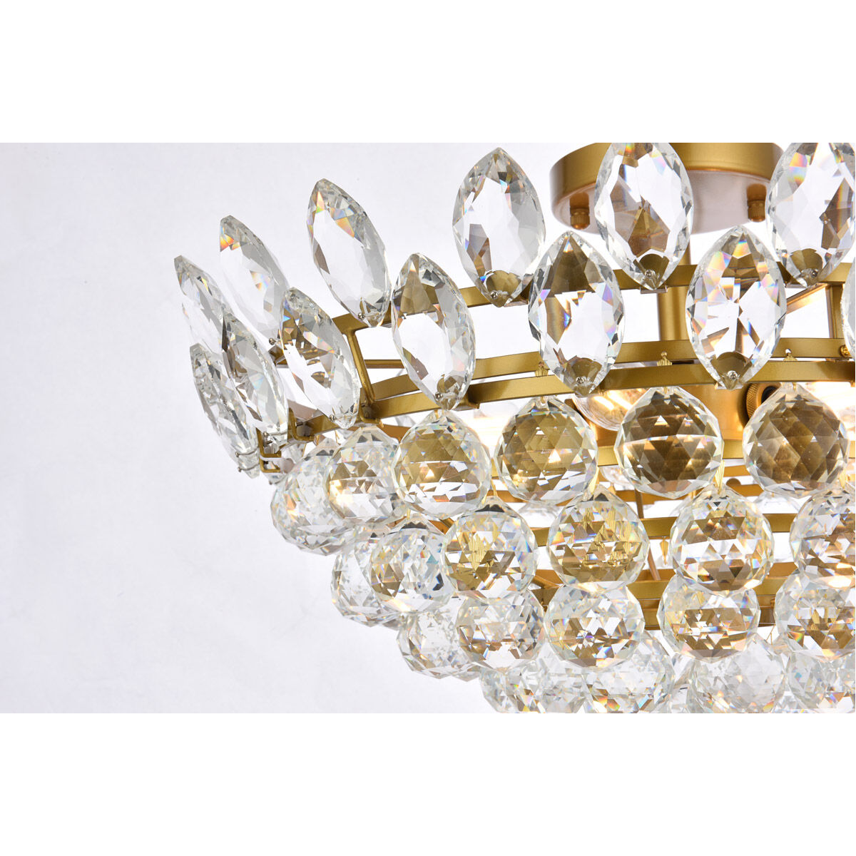 Emilia 5 Light 20 inch Brass Flush Mount Ceiling Light