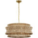 Chapman & Myers Antigua LED 30 inch Antique-Burnished Brass and Natural Abaca Chandelier Ceiling Light
