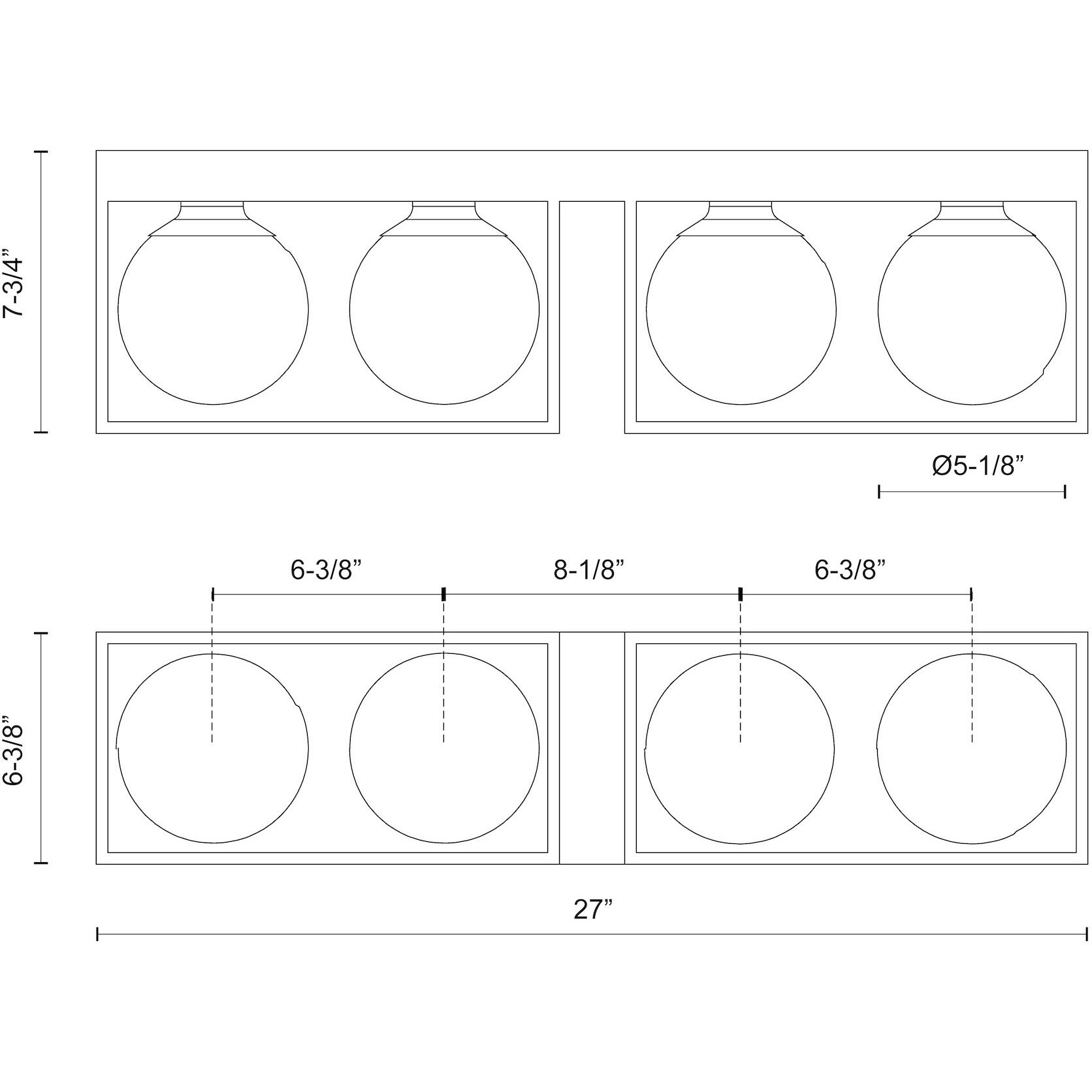 Amelia 4 Light 27 inch Aged Gold Bath Vanity Wall Light in Aged Brass
