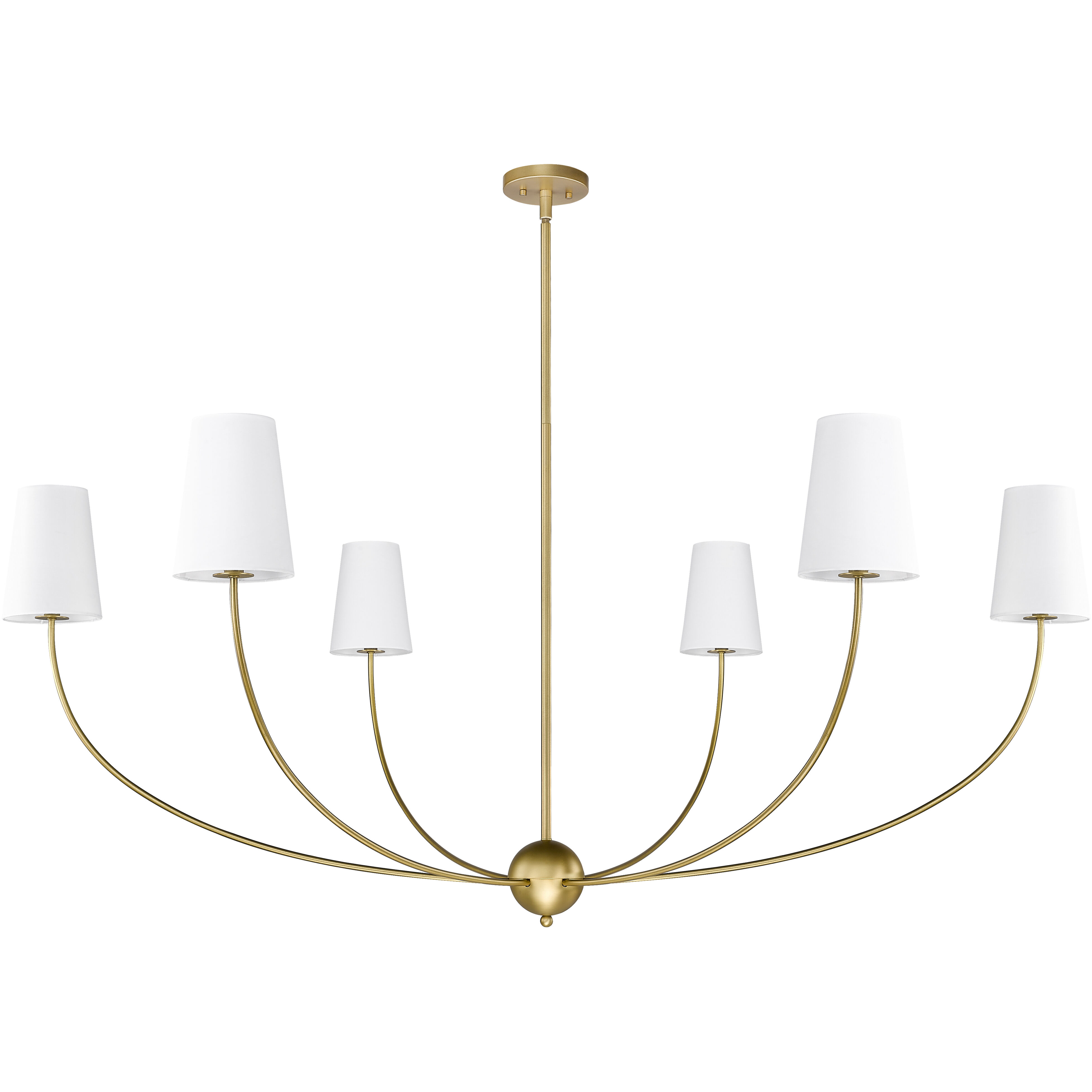 Shannon 6 Light 62 inch Rubbed Brass Chandelier Ceiling Light