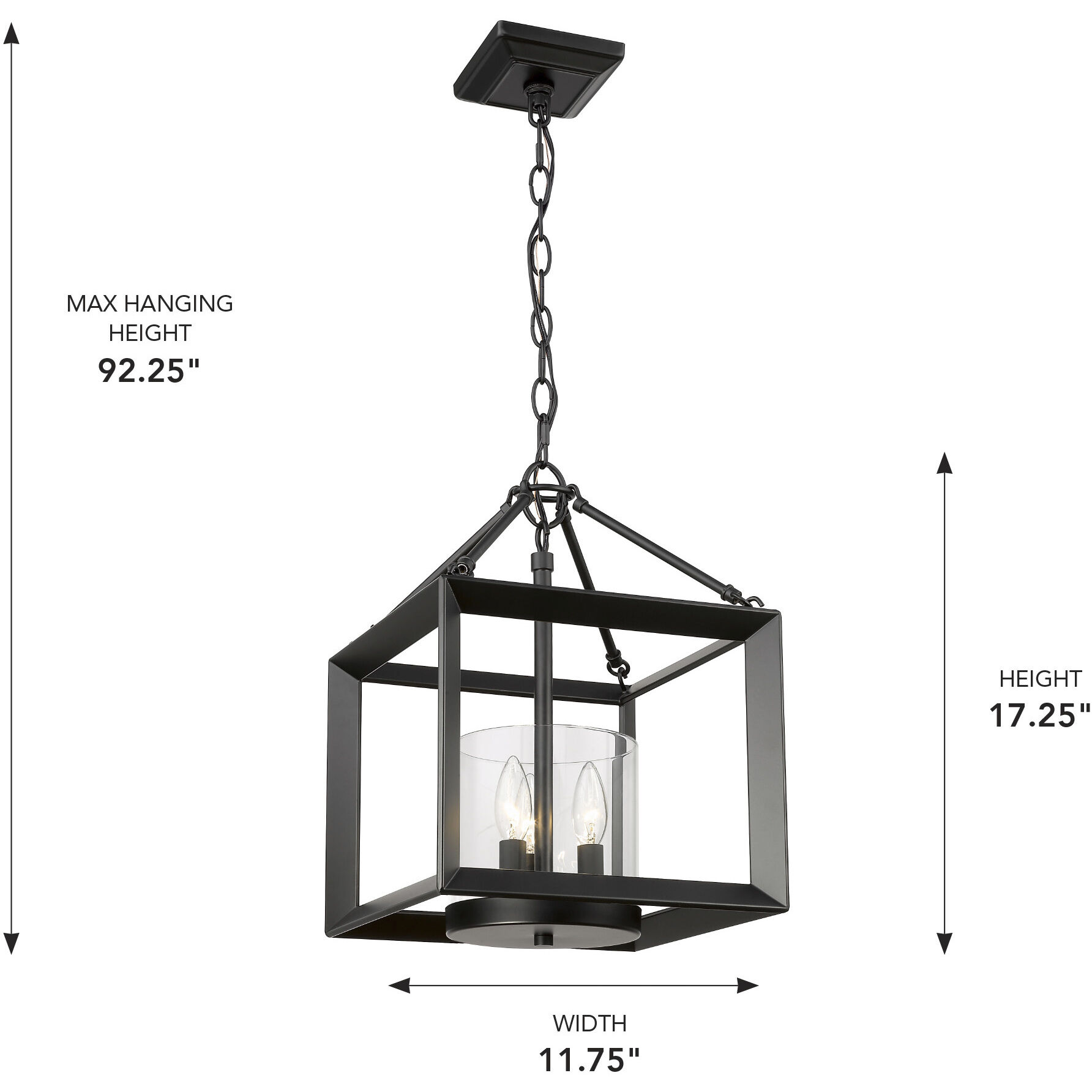 Smyth 3 Light 11.75 inch Matte Black Chandelier Ceiling Light in Clear Glass, Mini
