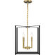 Colwick 4 Light 13.75 inch Matte Black and Signature Gold Pendant Ceiling Light
