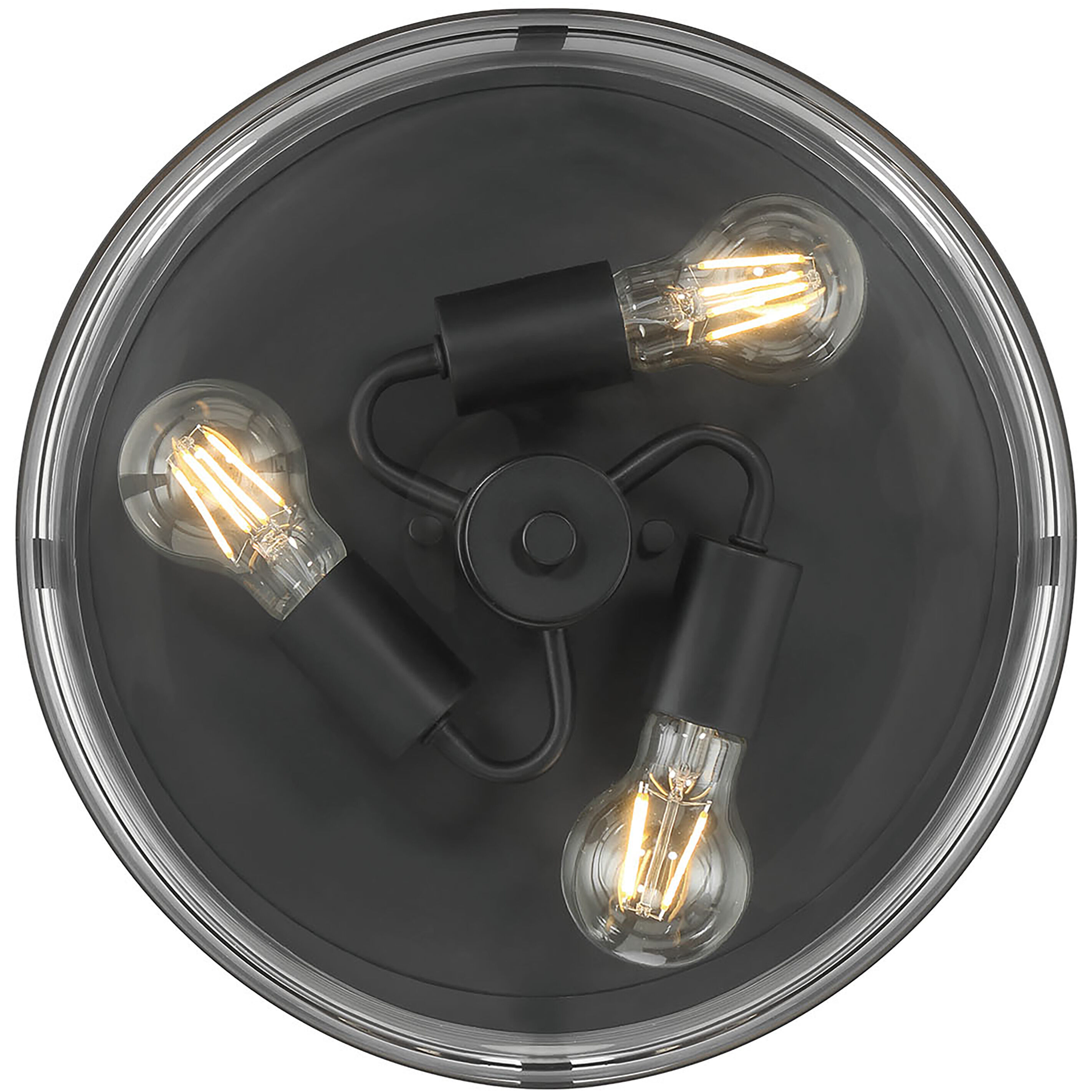 Lunden 3 Light 13 inch Matte Black Flush Mount Ceiling Light