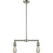 Franklin Restoration Bare Bulb 2 Light 128 inch Brushed Satin Nickel Island Light Ceiling Light, Franklin Restoration