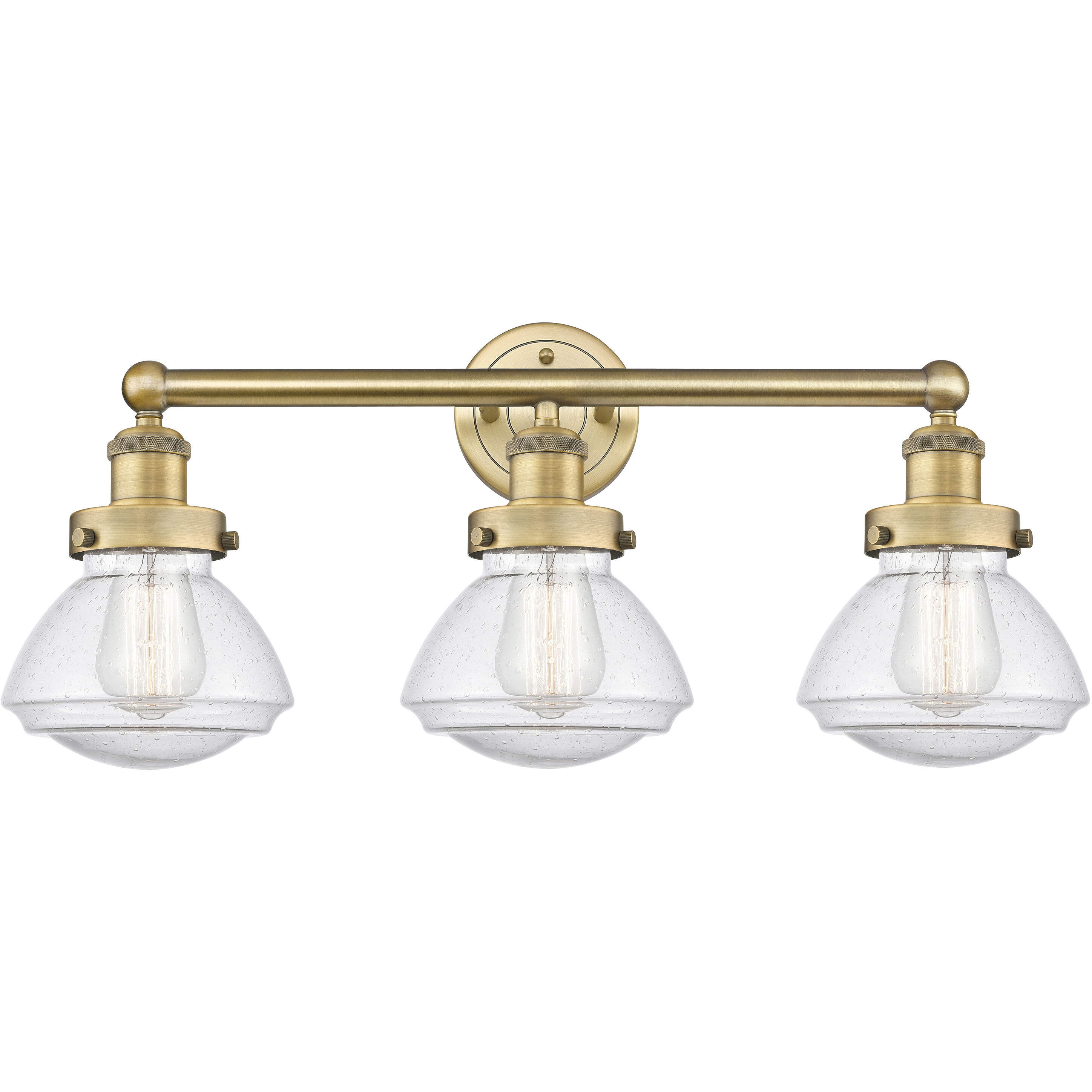 Olean 3 Light 24.5 inch Brushed Brass Bath Vanity Light Wall Light in Seedy