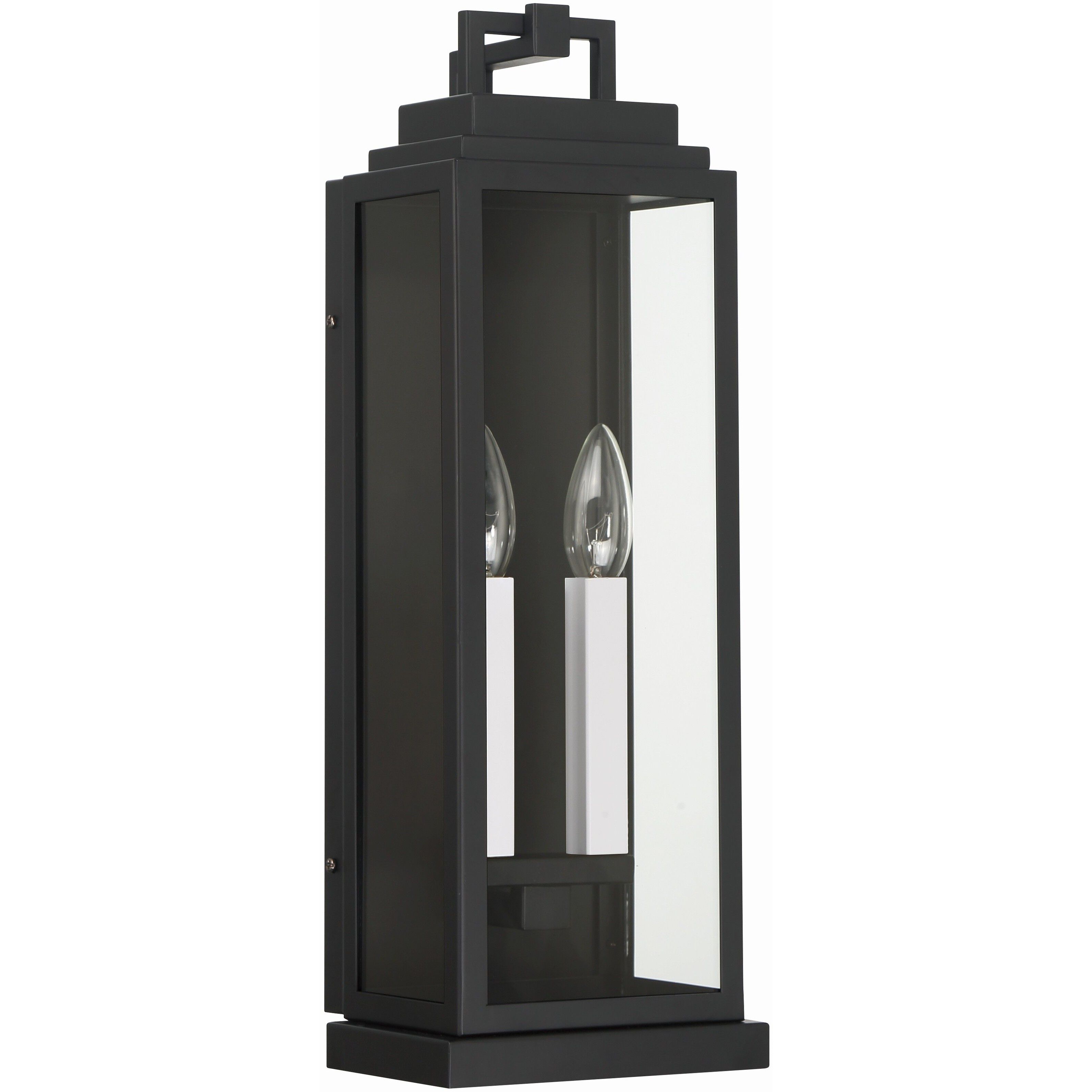 Aspen 2 Light 19 inch Matte Black Outdoor Sconce