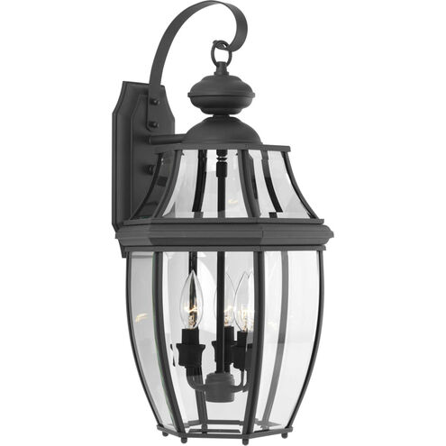 Natalie 3 Light 22 inch Textured Black Outdoor Wall Lantern, Large