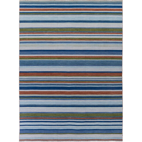 Calvin 36 X 24 inch Dark Blue, Sky Blue, Dark Green, Camel Rug