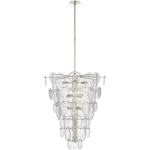 AERIN Loire 12 Light 29.25 inch Polished Nickel Cascading Chandelier Ceiling Light